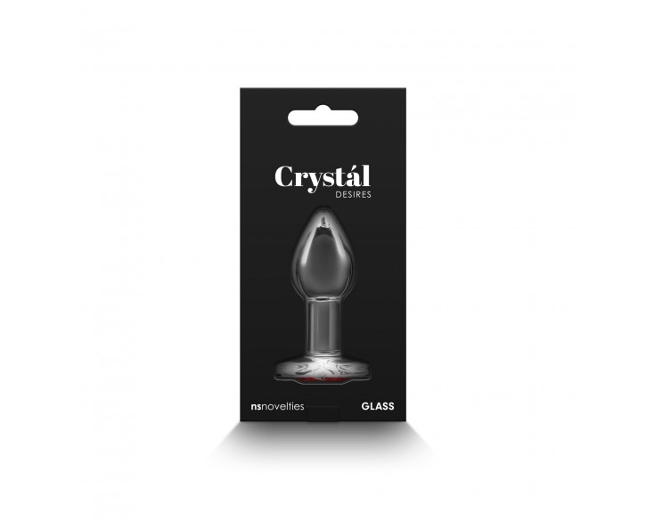 Скляна анальна пробка NS Novelties Crystal - Desires - Red Heart - Small