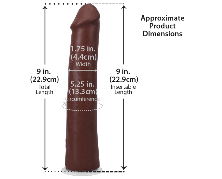 Фалоімітатор Doc Johnson The Realistic Cock ULTRASKYN - 9 Inch Chocolate