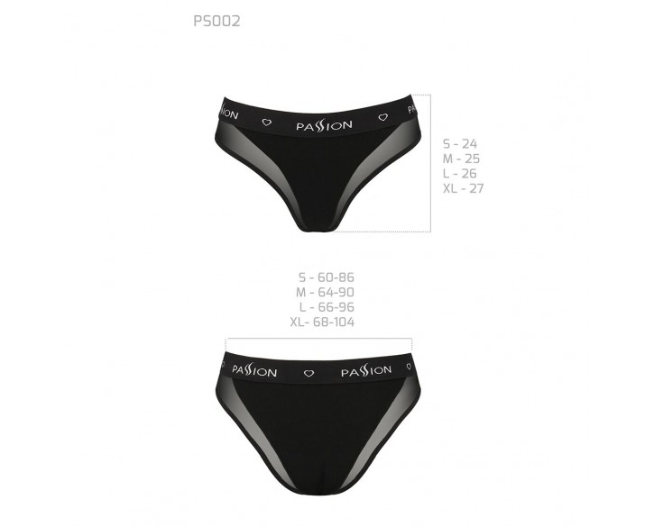 Трусики з прозорою вставкою Passion PS002 PANTIES black, size S