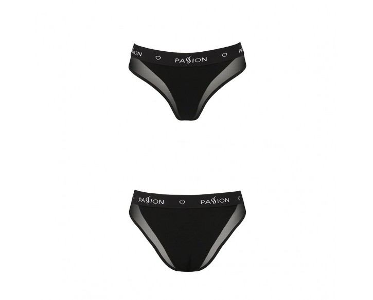 Трусики з прозорою вставкою Passion PS002 PANTIES black, size S