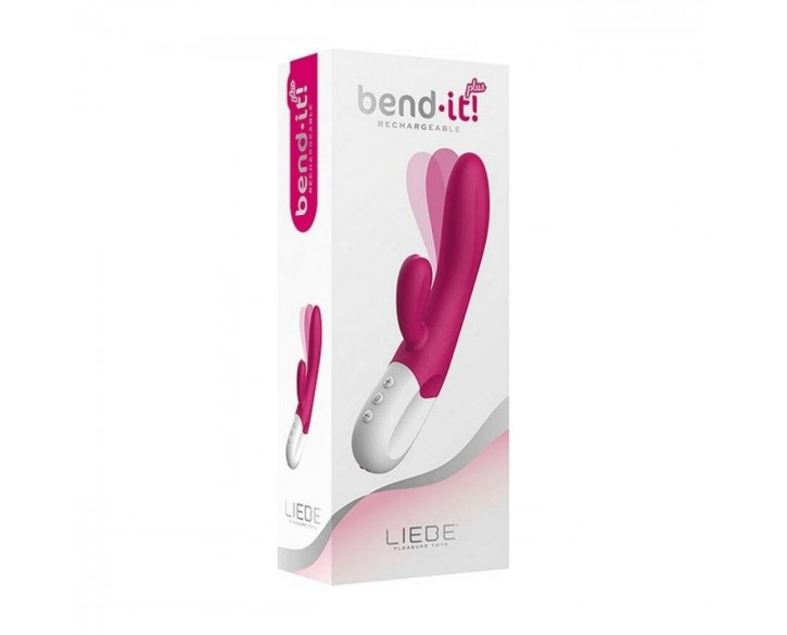 Вібратор-кролик Liebe Bend It Plus Rechargeable Cerise, гнучкий, 2 мотори, 10 режимів