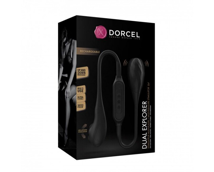 Вібратор на гнучкому зчепленні зі стимуляцією пальчиком Dorcel DUAL EXPLORER