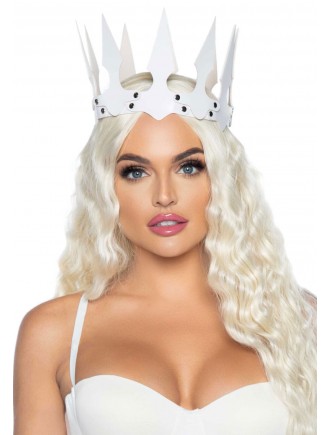 Leg Avenue Faux leather spiked crown White