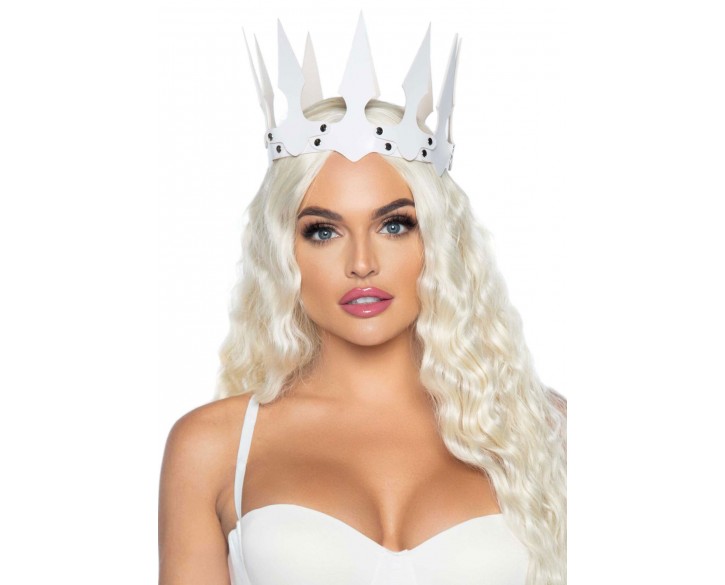 Leg Avenue Faux leather spiked crown White