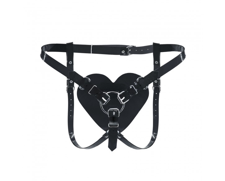 Трусики Серце для страпону Feral Feelings - Hearts Strap-on Belt Black