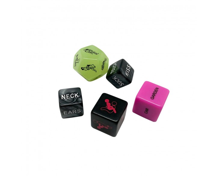 Набір кубиків Wooomy Ooo 5 Dice Set (EN): місця та пози для сексу, інтимні дії та частини тіла