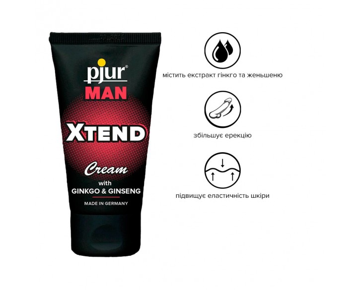 Крем для пеніса стимулювальний pjur MAN Xtend Cream 50 ml, з екстрактом гінкго та женьшеню