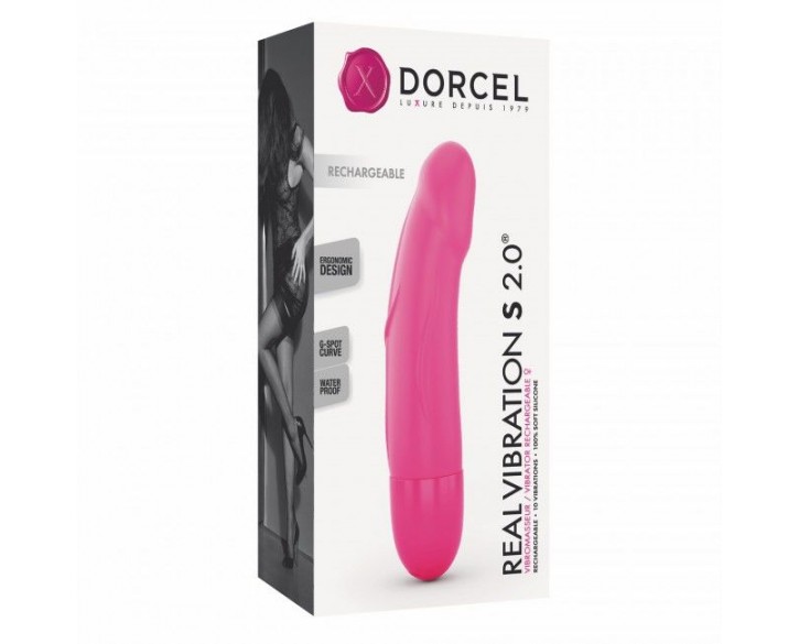 Вібратор Dorcel Real Vibration S Magenta 2.0, діаметр 3,7см, перезаряджається, для точки G