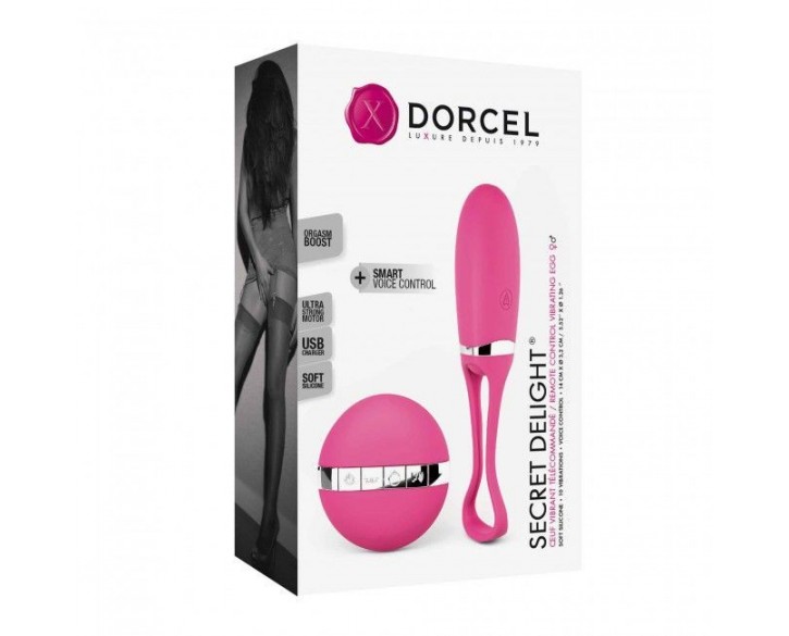 Виброяйце Dorcel Secret Delight Magenta з пультом ДК, з турборежимом і голосовим керування