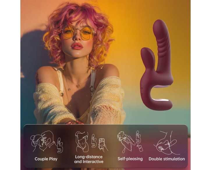 Смарт-пульсатор Magic Motion Magic Duet Bordeaux, 10 режимів пульсацій, 10 режимів вибрації