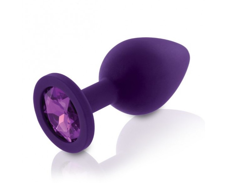 Набір силіконових анальних пробок із кристалом Rianne S: Booty Plug Set Purple, діаметр 2,7см, 3,5см