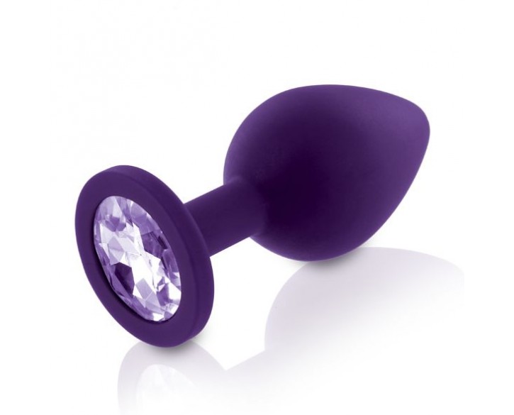 Набір силіконових анальних пробок із кристалом Rianne S: Booty Plug Set Purple, діаметр 2,7см, 3,5см