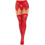 Панчохи Leg Avenue Leg Avenue Lace thigh highs & garterbelt Red One Size