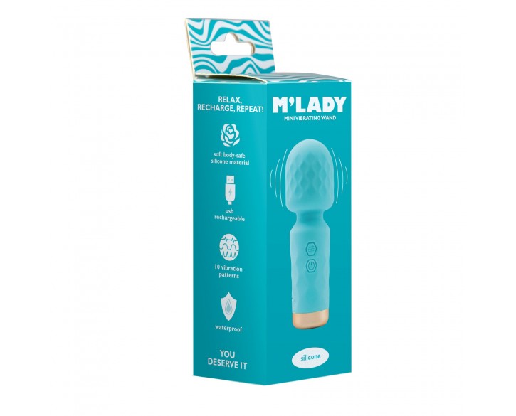 Вібромасажер M’Lady Mini Vibrating Wand Teal