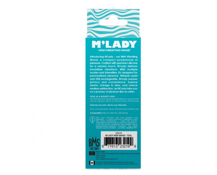 Вібромасажер M’Lady Mini Vibrating Wand Teal