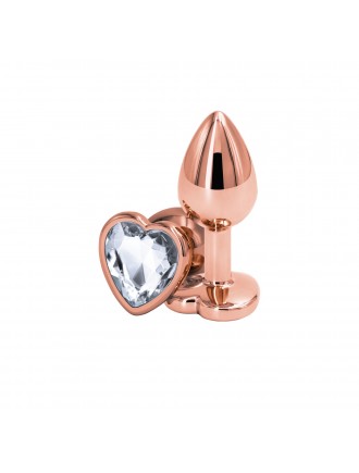 Анальна пробка NS Novelties Rear Assets - Rose Gold Heart - Small - Clear