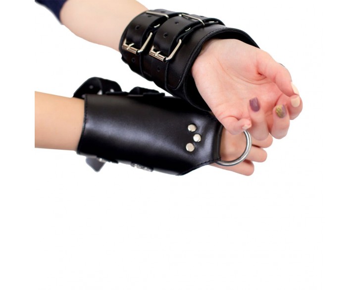 Манжети для підвісу за руки Kinky Hand Cuffs For Suspension з натуральної шкіри, колір чорний