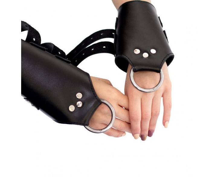 Манжети для підвісу за руки Kinky Hand Cuffs For Suspension з натуральної шкіри, колір чорний