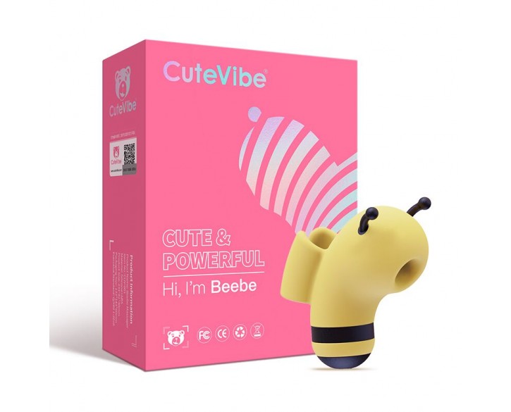 Вакуумний стимулятор із мікрострумами CuteVibe Beebe Yellow, на палець