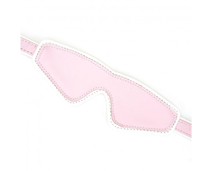Шкіряна маска на очі Liebe Seele White & Pink Fairy Goat Leather Blindfold