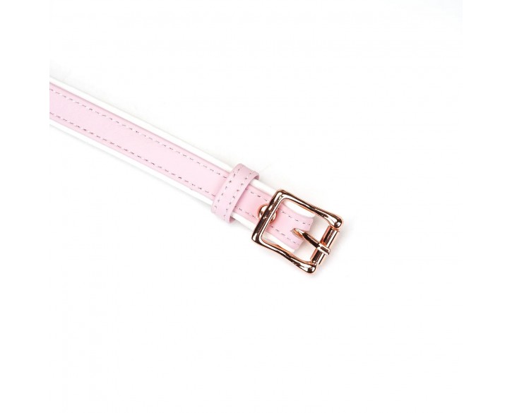 Шкіряна маска на очі Liebe Seele White & Pink Fairy Goat Leather Blindfold