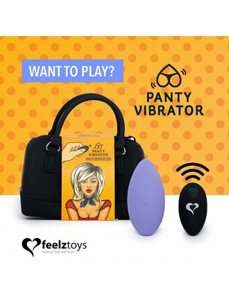 Вібратор в трусики FeelzToys Panty Vibrator Purple з пультом ДК, 6 режимів роботи, сумочка-чохол