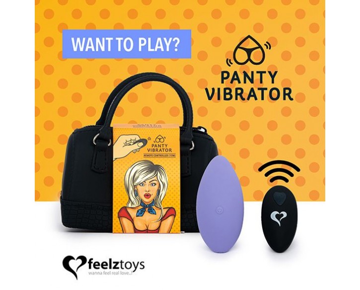 Вібратор в трусики FeelzToys Panty Vibrator Purple з пультом ДК, 6 режимів роботи, сумочка-чохол