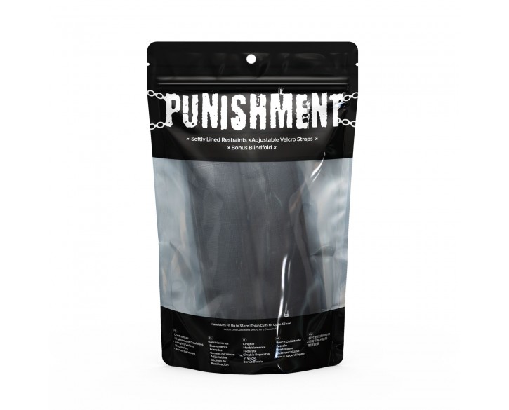 Фіксатори для руки і стегна Punishment - Thigh to Wrist Restraints - Black