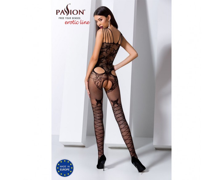 Ажурний бодістокінг з інтимними вирізами Passion BS076 black