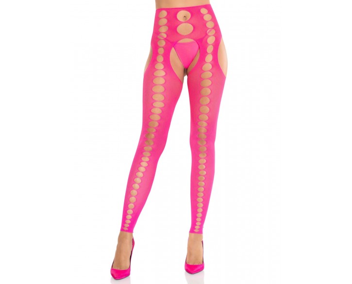 Колготки Leg Avenue Seamless Opaque Footless Suspender Hose One Size Neon Pink