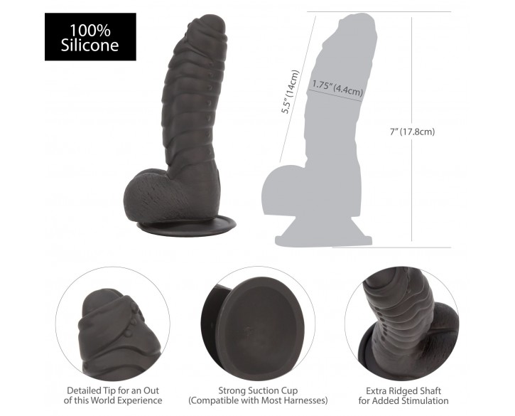 Фалоімітатор ADDICTION Ben 7" Dildo With Balls Black, віброкуля в подарунок