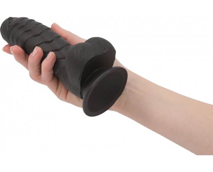 Фалоімітатор ADDICTION Ben 7" Dildo With Balls Black, віброкуля в подарунок