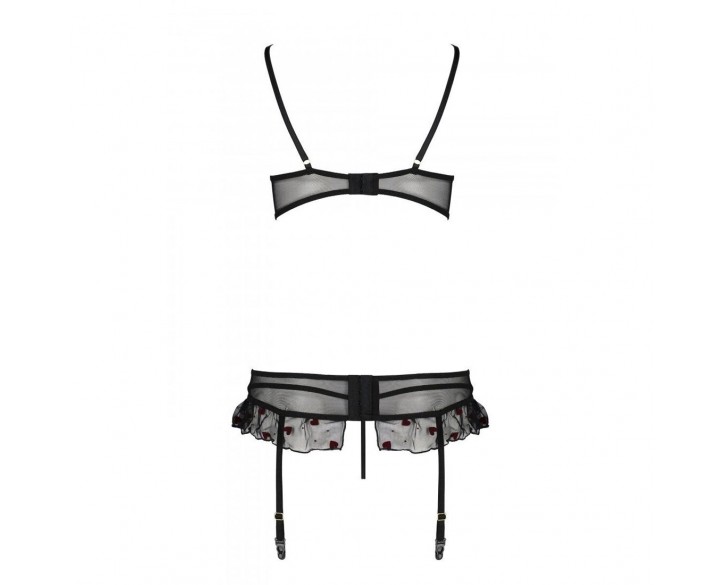 Сексуальний комплект з поясом для панчіх LOVELIA SET black L/XL - Passion