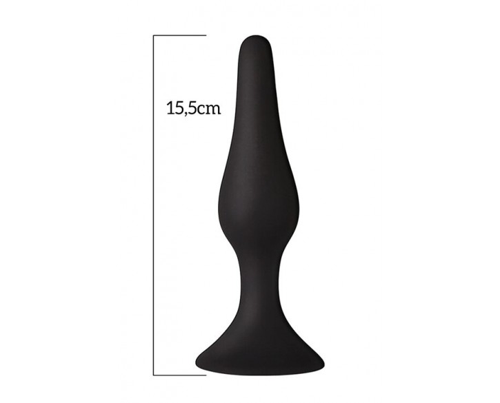 Анальна пробка з присоскою MAI Attraction Toys №35 Black, довжина 15,5 см, діаметр 3,8см