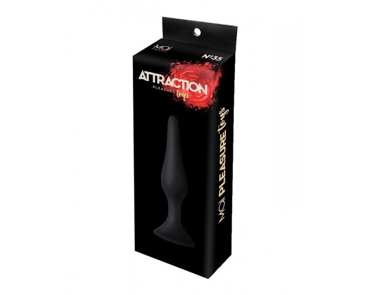 Анальна пробка з присоскою MAI Attraction Toys №35 Black, довжина 15,5 см, діаметр 3,8см