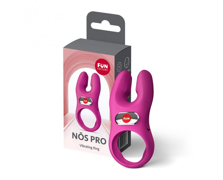 Ерекційне віброкільце з подвійною стимуляцією клітора Fun Factory NŌS PRO Magenta, 2 мотори