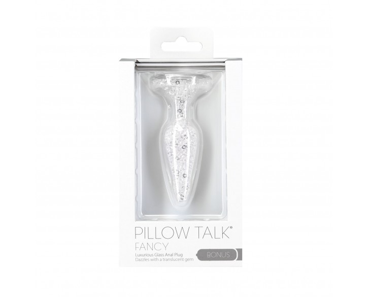 Скляна анальна пробка Pillow Talk Fancy Luxurious Glass Anal Plug, ⌀3,1см, віброкуля в подарунок