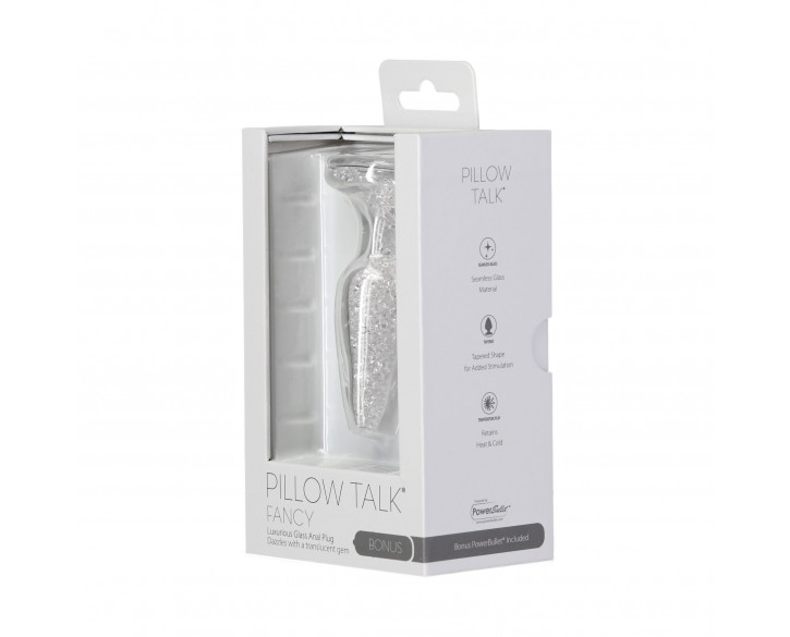 Скляна анальна пробка Pillow Talk Fancy Luxurious Glass Anal Plug, ⌀3,1см, віброкуля в подарунок