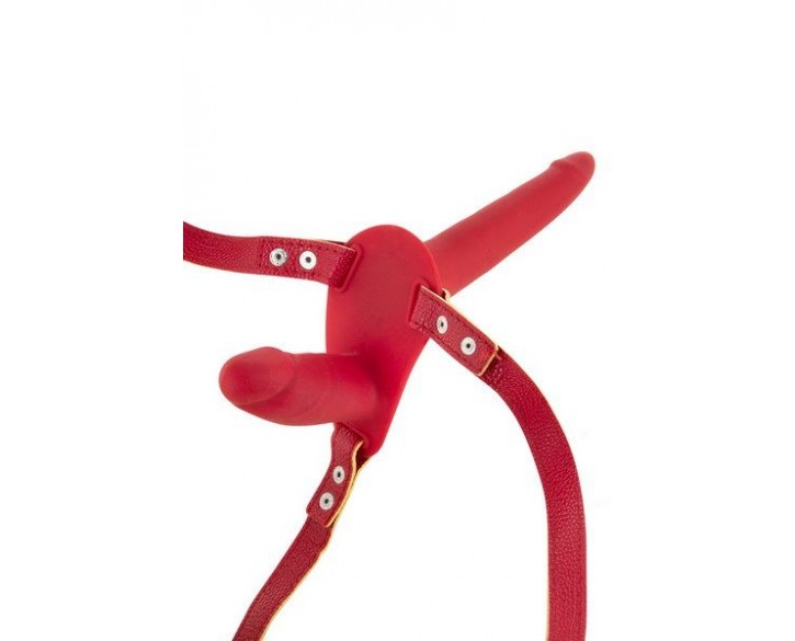 Подвійний страпон Fetish Tentation Strap-On with Double Dildo Red