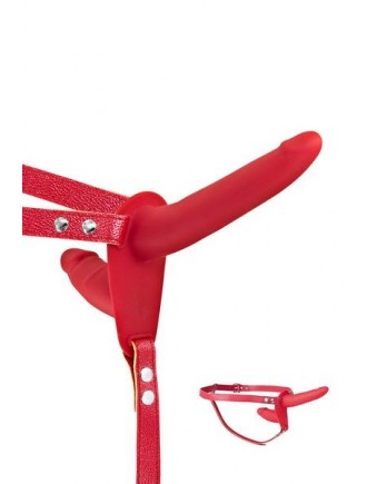 Подвійний страпон Fetish Tentation Strap-On with Double Dildo Red