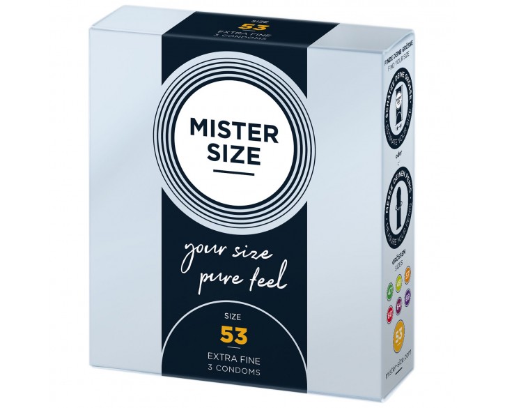 Презервативи Mister Size - pure feel - 53 (3 condoms), товщина 0,05 мм