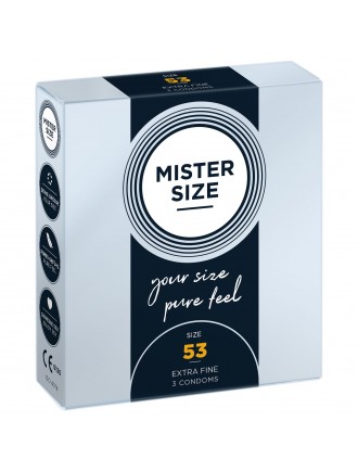 Презервативи Mister Size - pure feel - 53 (3 condoms), товщина 0,05 мм