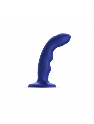 Насадка для страпона з подвійною точковою пульсацією Strap-On-Me TAPPING DILDO WAVE - NIGHT BLUE