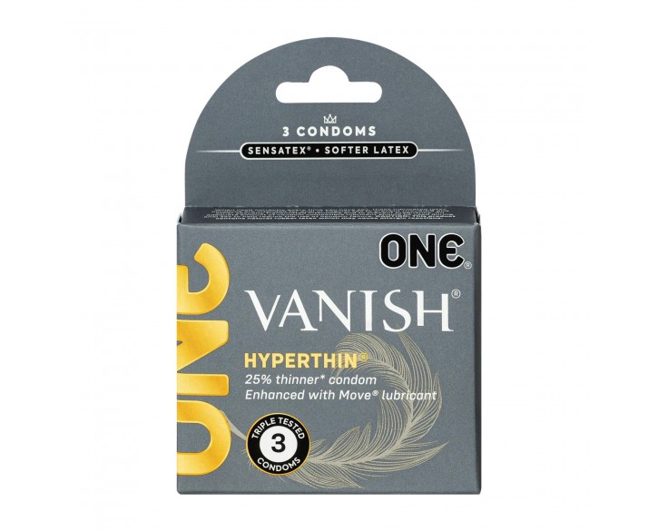 Презервативи ONE Vanish Hyperthin 3 шт, картонна коробка