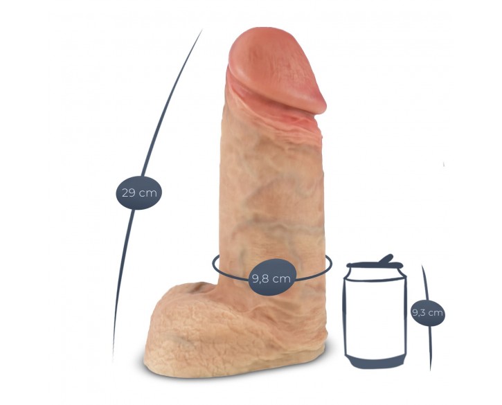 Фалоімітатор SilexD Premium Real Skin Flesh (11in MODEL 1), без коробки