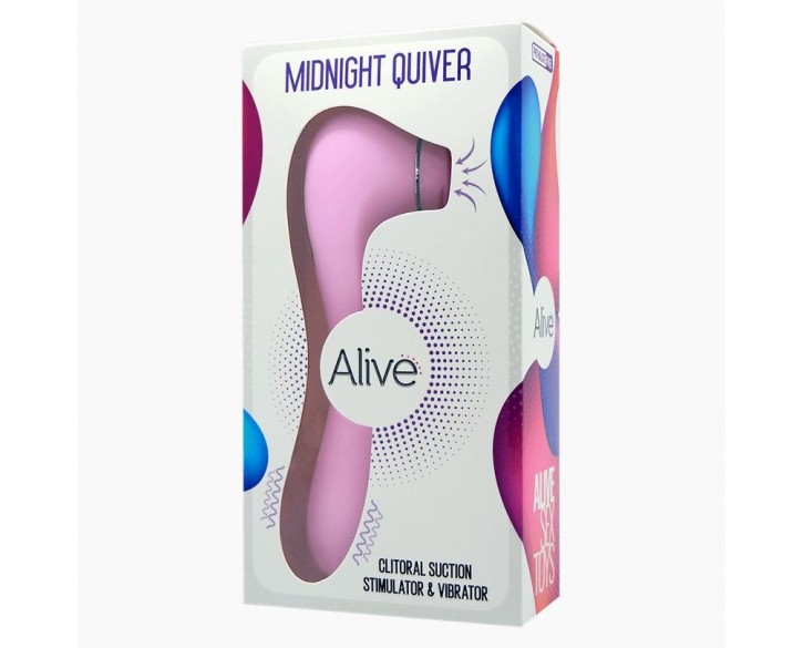 Вібратор і вакуумний стимулятор Alive Midnight Quiver Pink - іграшка 2 в 1