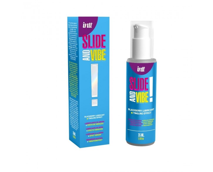 Вібролубрикант Intt Slide and Vibe (35 мл) на водній основі, стимулювальний, зі смаком ожини