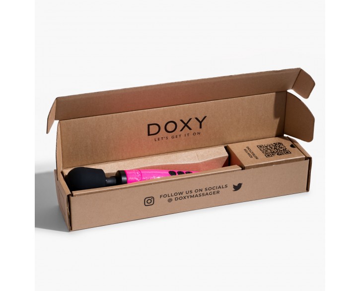 Вібромасажер DOXY Die Cast Massager Hot Pink, дуже потужний, живлення 220В, металевий корпус