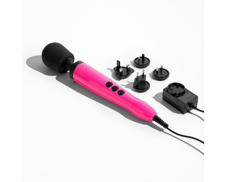 Вібромасажер DOXY Die Cast Massager Hot Pink, дуже потужний, живлення 220В, металевий корпус