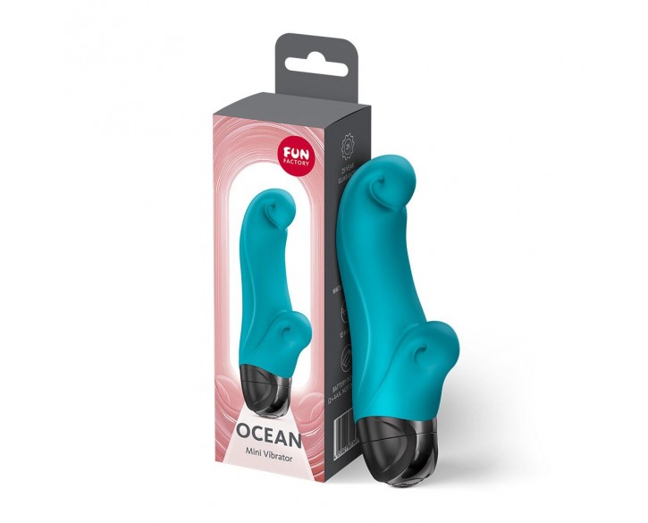 Вібратор-кролик Fun Factory OCEAN Aquamarine, для клітора та точки G, 6 режимів, на батарейках